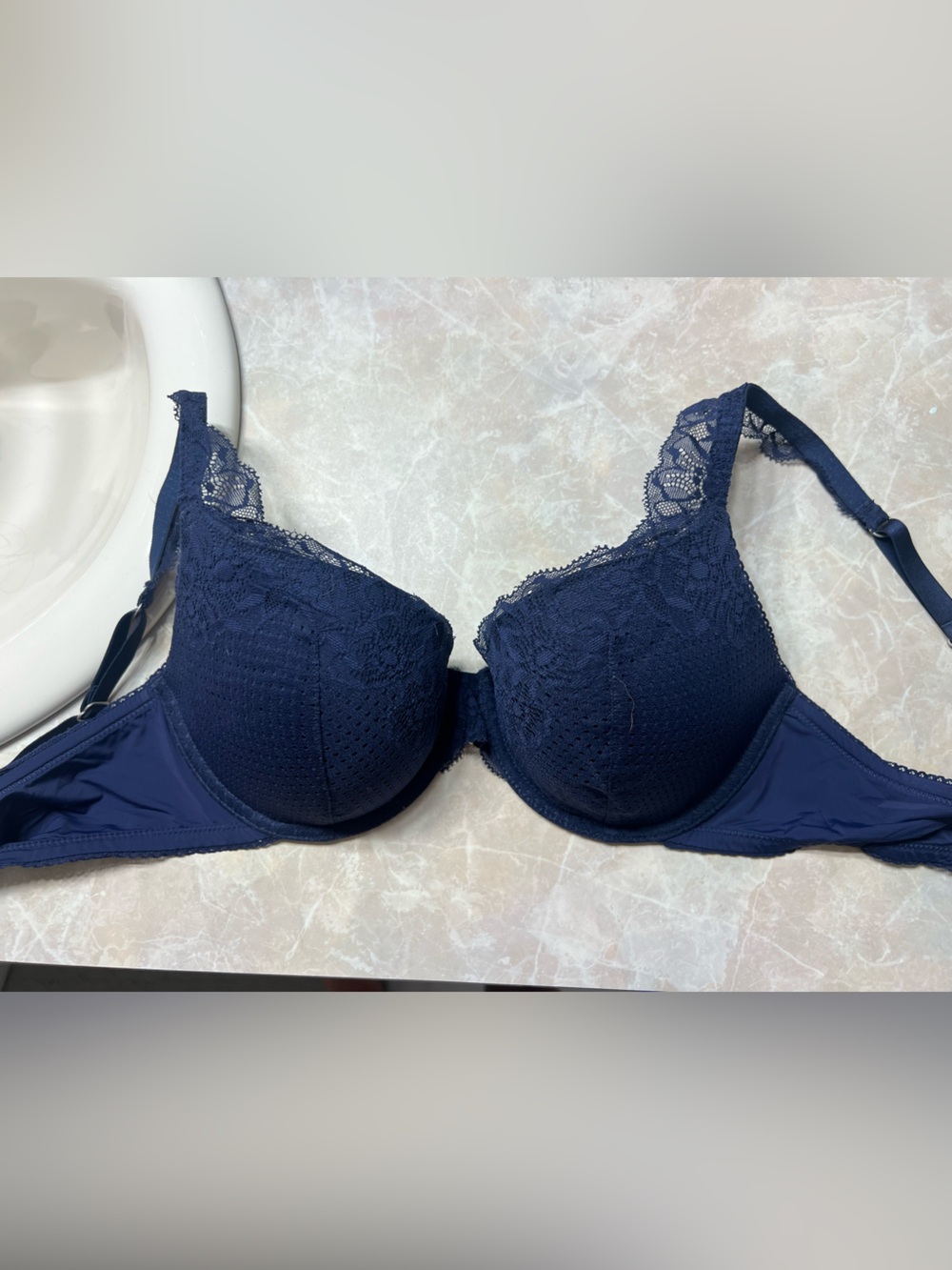 aerie Navy Lace Underwire Bra with Adjustable Straps